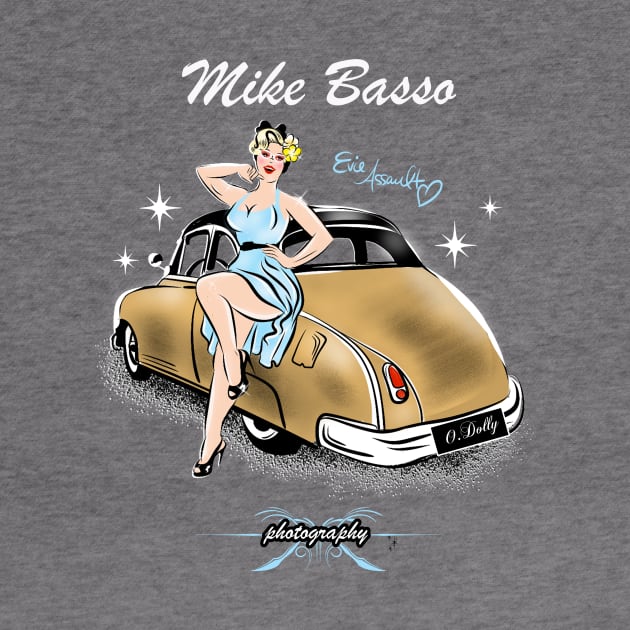 Back design Black T-Shirt Only Blonde Pinup girl by Mike Basso Photography 